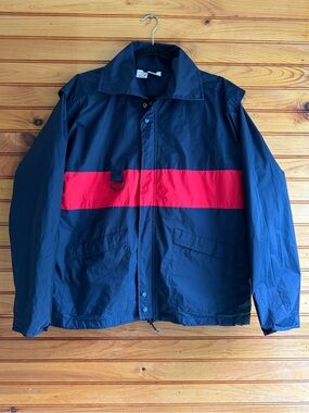 Vintage K2 Ski Snowboard Shell Jacket L Navy Red Colorblock Nylon Gorpcore Y2K